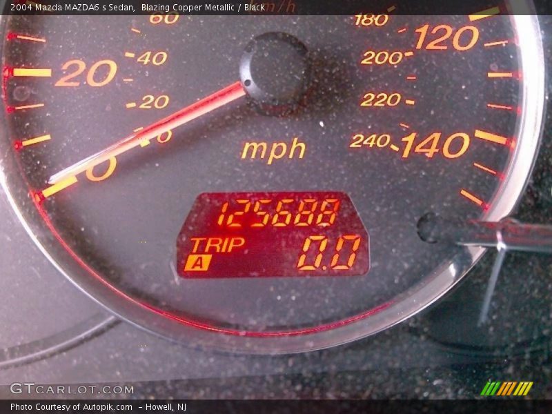 Blazing Copper Metallic / Black 2004 Mazda MAZDA6 s Sedan