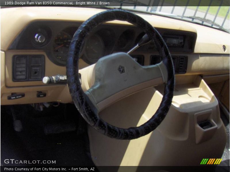 Bright White / Brown 1989 Dodge Ram Van B350 Commercial
