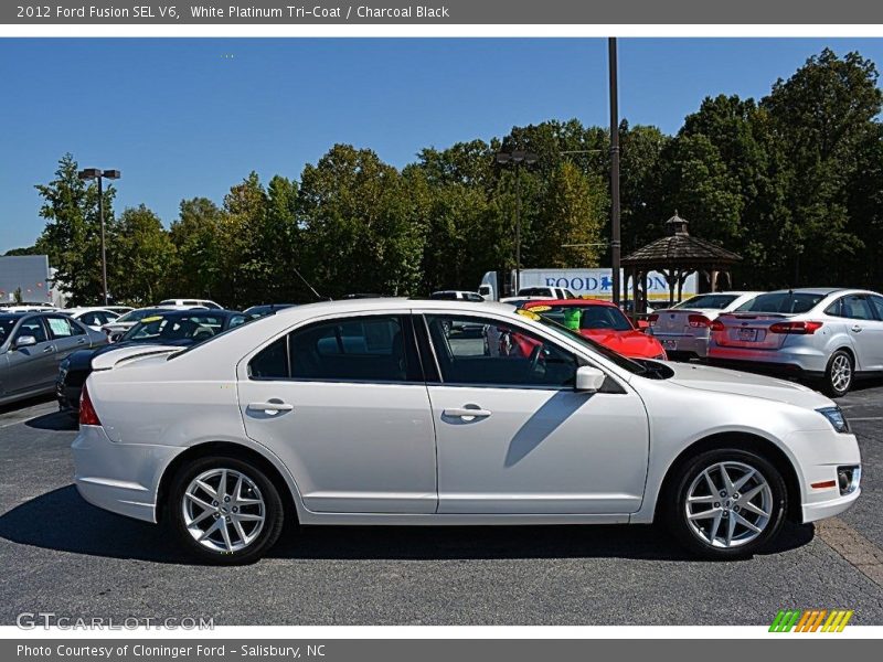 White Platinum Tri-Coat / Charcoal Black 2012 Ford Fusion SEL V6
