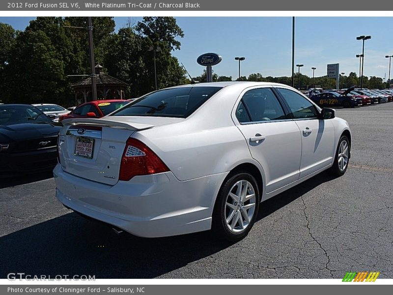 White Platinum Tri-Coat / Charcoal Black 2012 Ford Fusion SEL V6