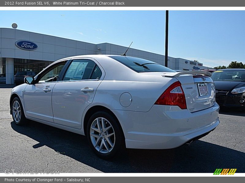 White Platinum Tri-Coat / Charcoal Black 2012 Ford Fusion SEL V6