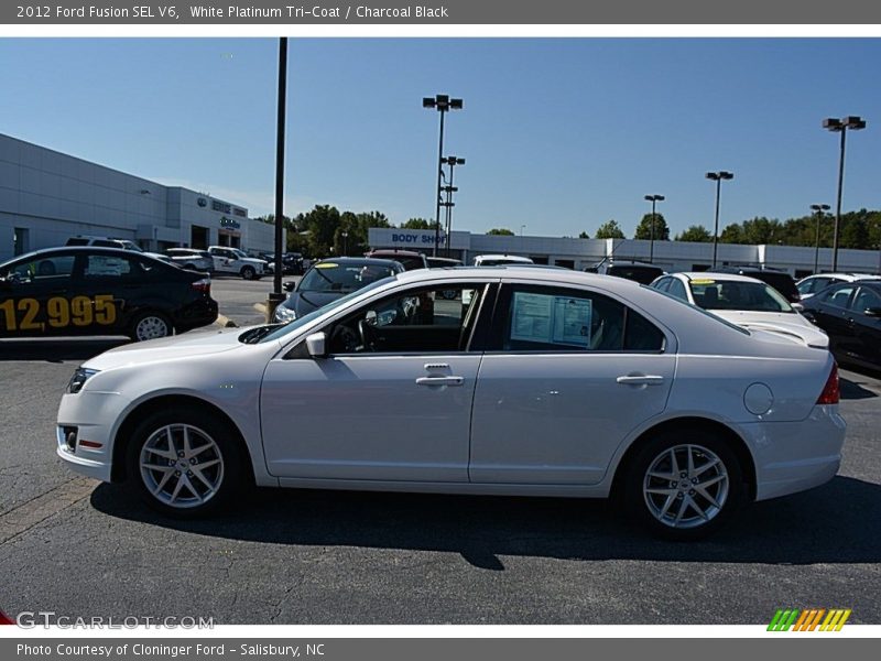 White Platinum Tri-Coat / Charcoal Black 2012 Ford Fusion SEL V6
