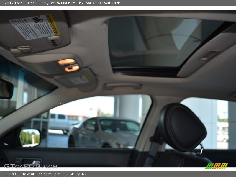 White Platinum Tri-Coat / Charcoal Black 2012 Ford Fusion SEL V6
