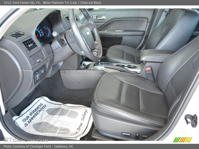 White Platinum Tri-Coat / Charcoal Black 2012 Ford Fusion SEL V6