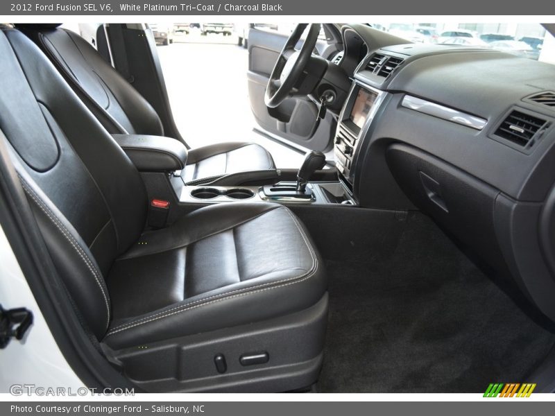 White Platinum Tri-Coat / Charcoal Black 2012 Ford Fusion SEL V6