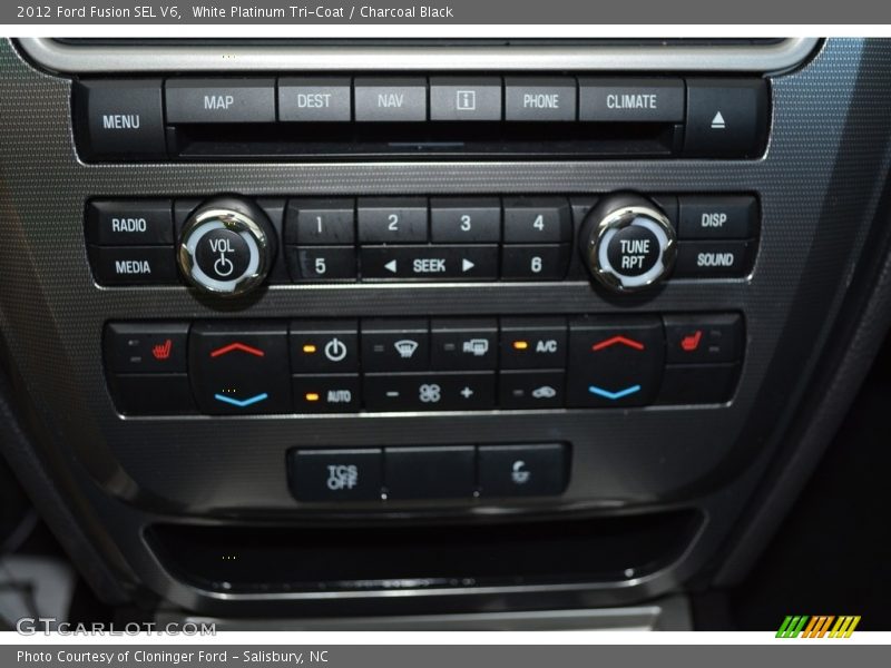 White Platinum Tri-Coat / Charcoal Black 2012 Ford Fusion SEL V6