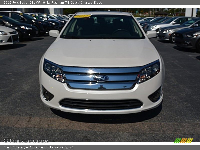 White Platinum Tri-Coat / Charcoal Black 2012 Ford Fusion SEL V6