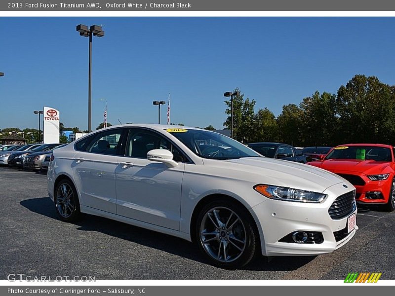 Oxford White / Charcoal Black 2013 Ford Fusion Titanium AWD