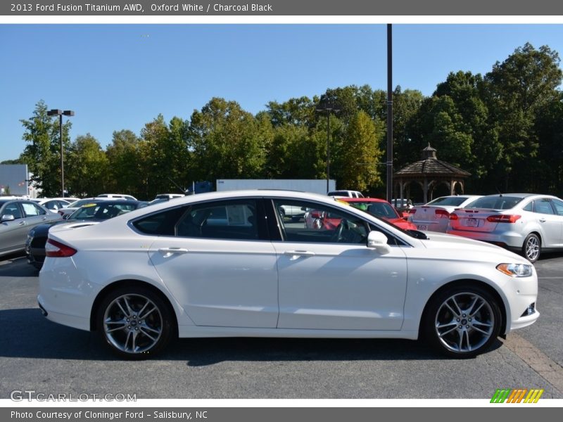 Oxford White / Charcoal Black 2013 Ford Fusion Titanium AWD
