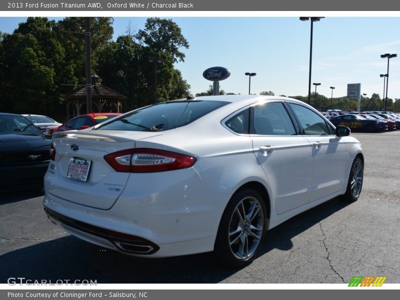 Oxford White / Charcoal Black 2013 Ford Fusion Titanium AWD