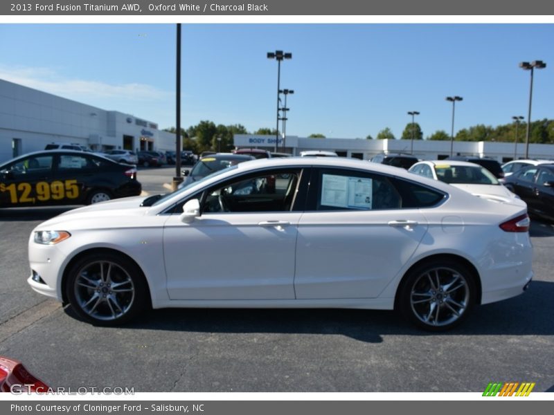 Oxford White / Charcoal Black 2013 Ford Fusion Titanium AWD