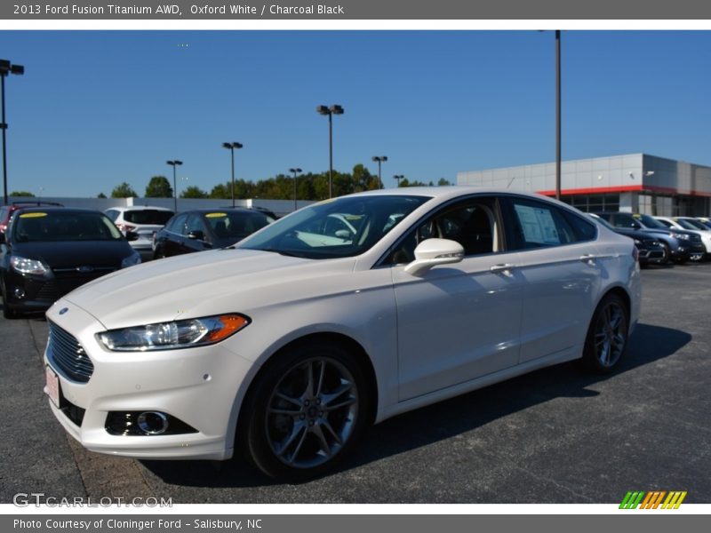Oxford White / Charcoal Black 2013 Ford Fusion Titanium AWD