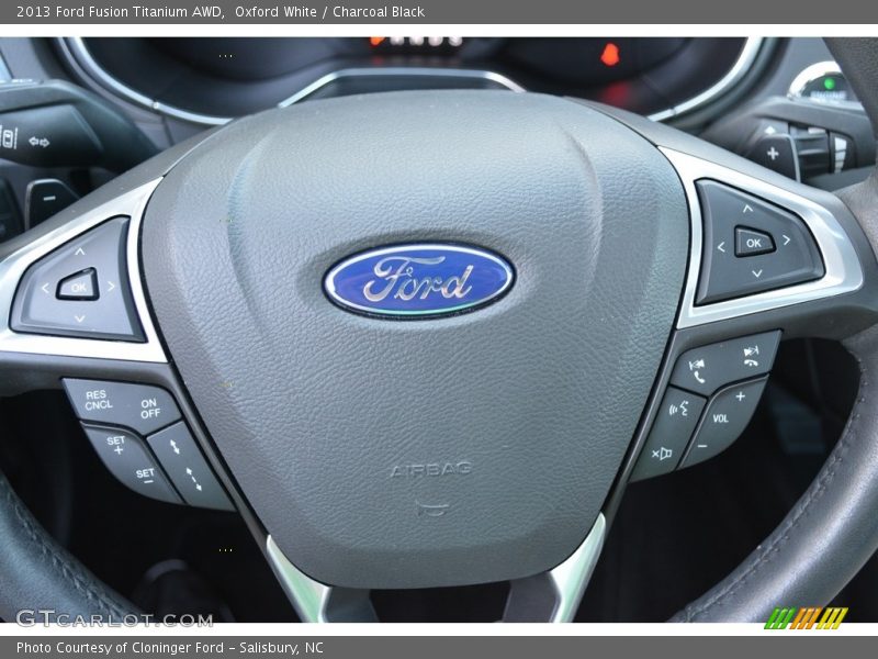 Oxford White / Charcoal Black 2013 Ford Fusion Titanium AWD