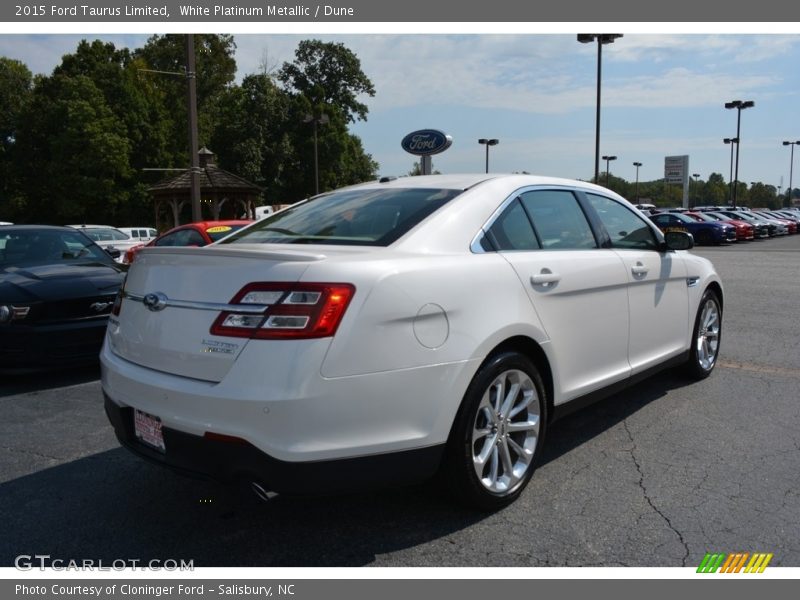 White Platinum Metallic / Dune 2015 Ford Taurus Limited