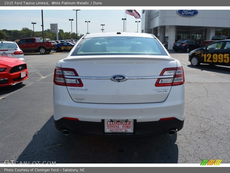 White Platinum Metallic / Dune 2015 Ford Taurus Limited