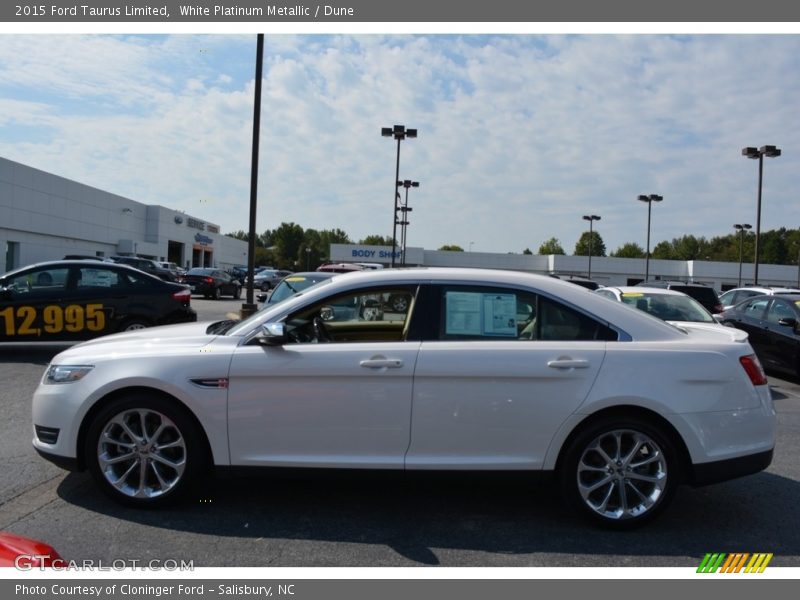 White Platinum Metallic / Dune 2015 Ford Taurus Limited