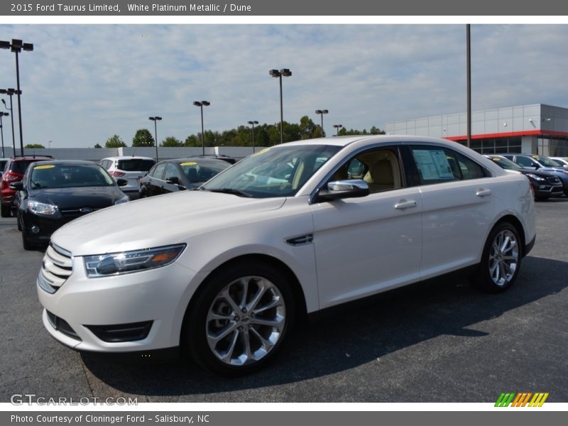 White Platinum Metallic / Dune 2015 Ford Taurus Limited