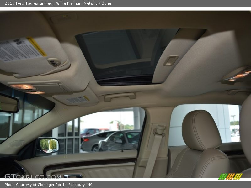 White Platinum Metallic / Dune 2015 Ford Taurus Limited