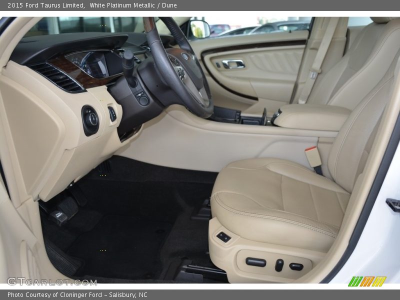 White Platinum Metallic / Dune 2015 Ford Taurus Limited