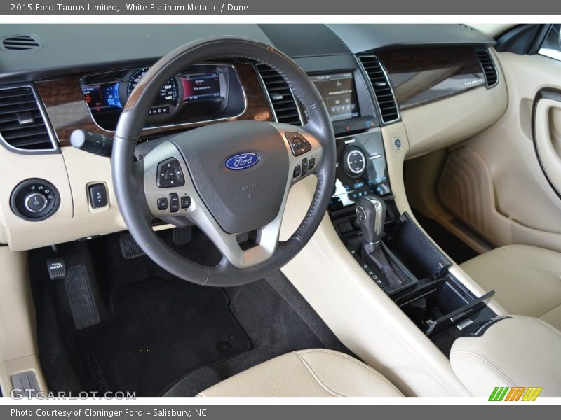 White Platinum Metallic / Dune 2015 Ford Taurus Limited