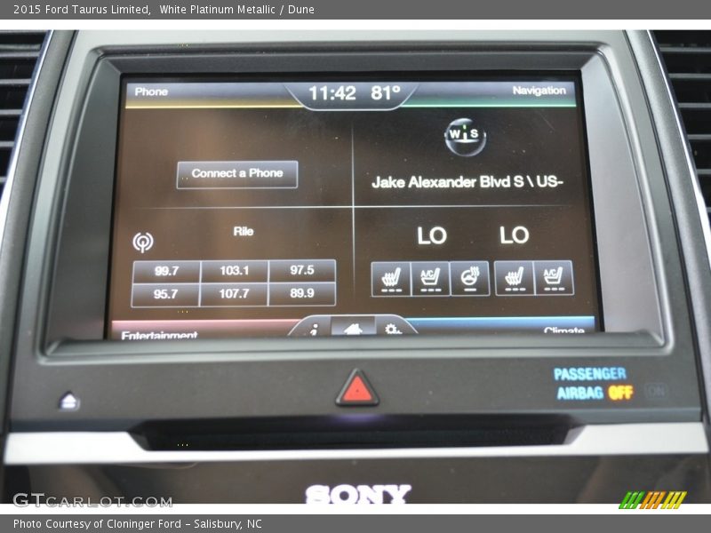 White Platinum Metallic / Dune 2015 Ford Taurus Limited