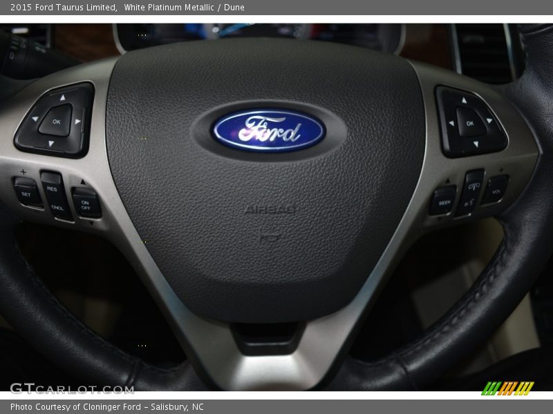 White Platinum Metallic / Dune 2015 Ford Taurus Limited
