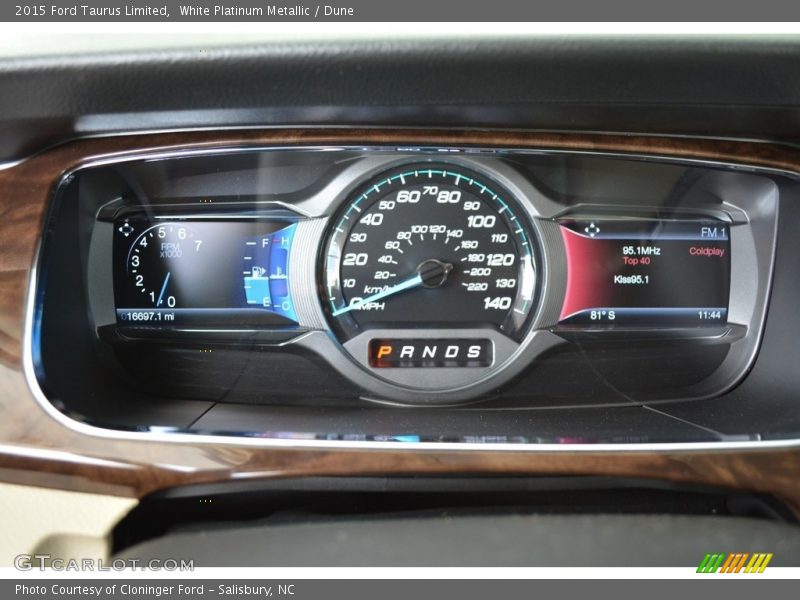White Platinum Metallic / Dune 2015 Ford Taurus Limited