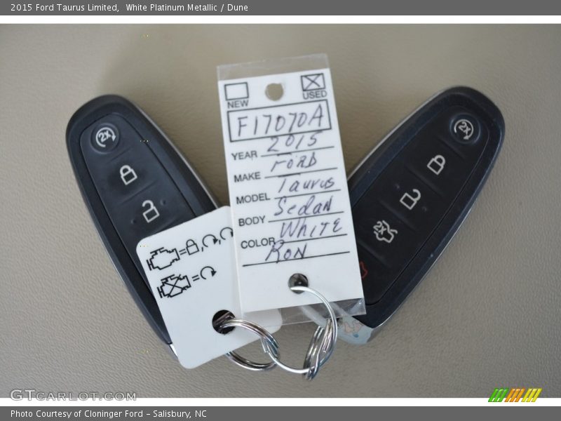 White Platinum Metallic / Dune 2015 Ford Taurus Limited