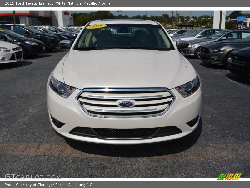 White Platinum Metallic / Dune 2015 Ford Taurus Limited