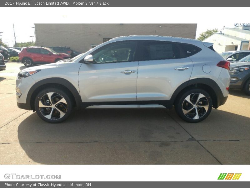 Molten Silver / Black 2017 Hyundai Tucson Limited AWD