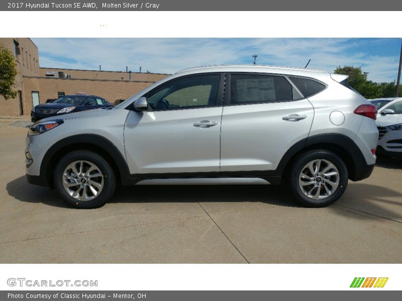 Molten Silver / Gray 2017 Hyundai Tucson SE AWD