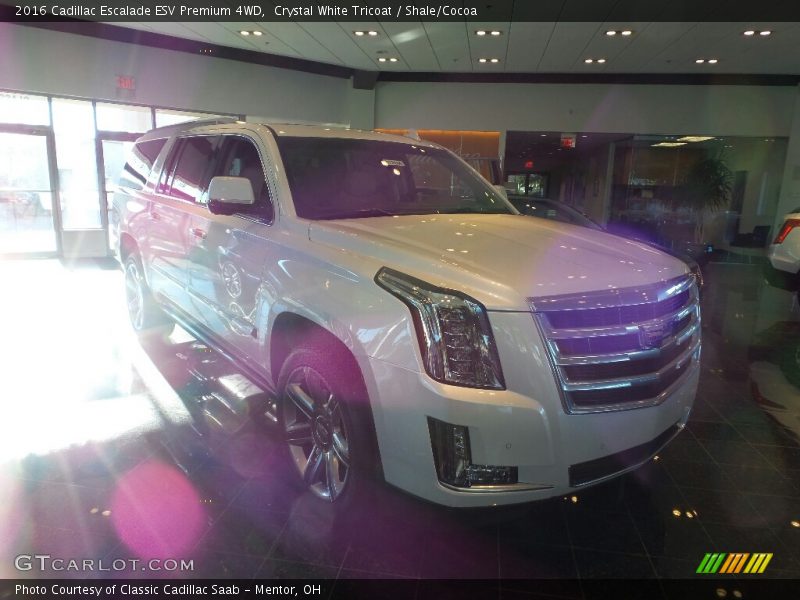 Crystal White Tricoat / Shale/Cocoa 2016 Cadillac Escalade ESV Premium 4WD