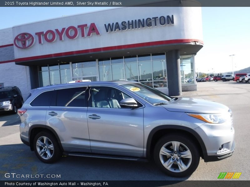 Silver Sky Metallic / Black 2015 Toyota Highlander Limited AWD