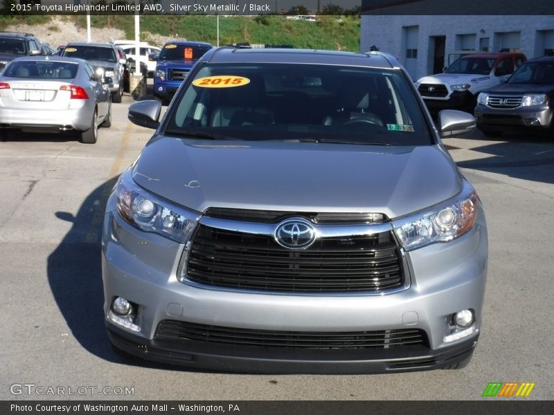 Silver Sky Metallic / Black 2015 Toyota Highlander Limited AWD