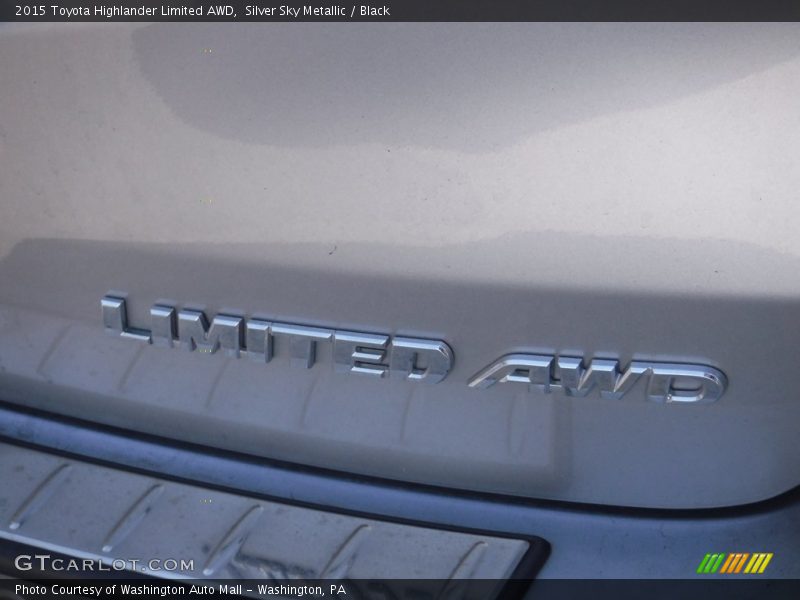 Silver Sky Metallic / Black 2015 Toyota Highlander Limited AWD