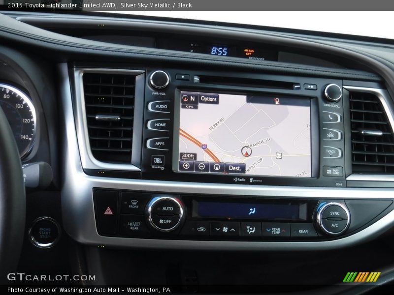 Silver Sky Metallic / Black 2015 Toyota Highlander Limited AWD