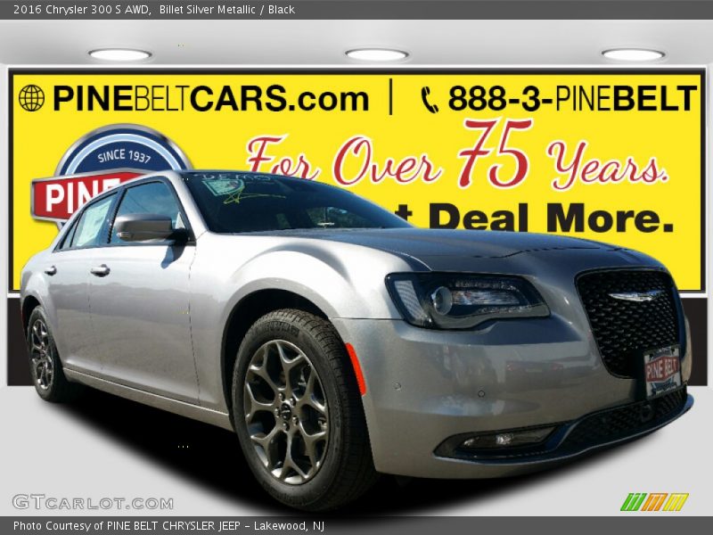 Billet Silver Metallic / Black 2016 Chrysler 300 S AWD