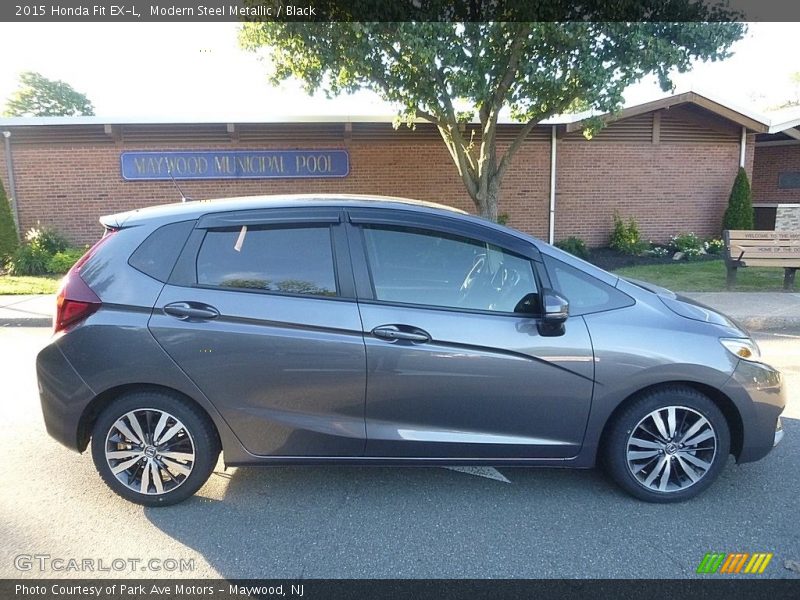 Modern Steel Metallic / Black 2015 Honda Fit EX-L