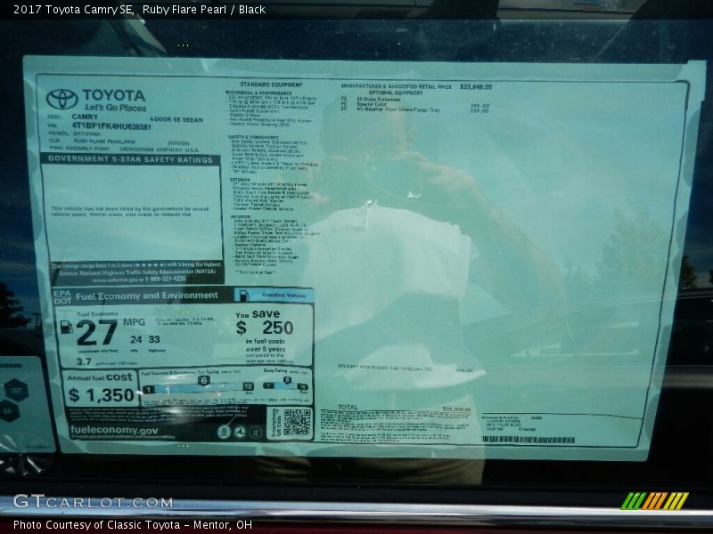 Ruby Flare Pearl / Black 2017 Toyota Camry SE