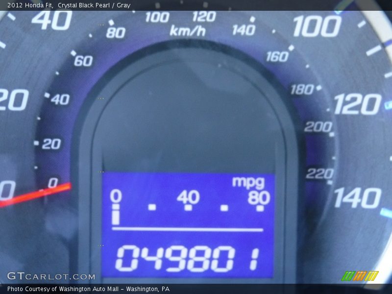 Crystal Black Pearl / Gray 2012 Honda Fit
