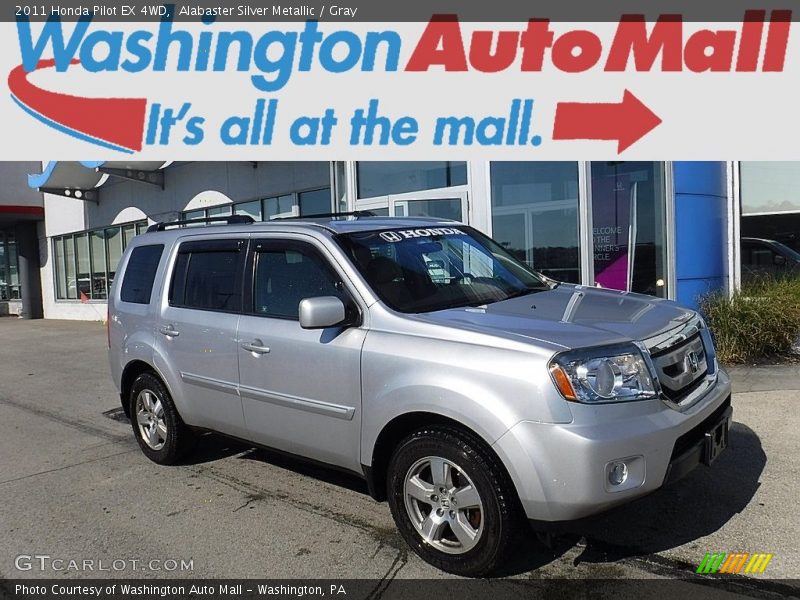 Alabaster Silver Metallic / Gray 2011 Honda Pilot EX 4WD