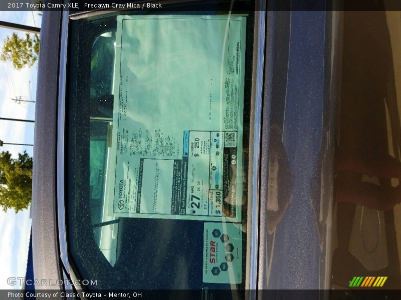 Predawn Gray Mica / Black 2017 Toyota Camry XLE