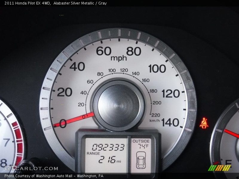 Alabaster Silver Metallic / Gray 2011 Honda Pilot EX 4WD