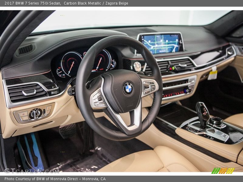 Carbon Black Metallic / Zagora Beige 2017 BMW 7 Series 750i Sedan