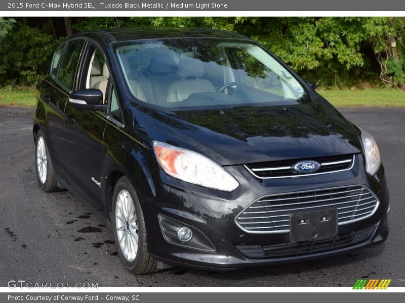 Tuxedo Black Metallic / Medium Light Stone 2015 Ford C-Max Hybrid SEL