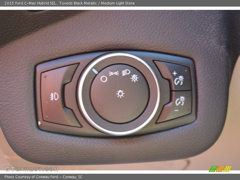 Tuxedo Black Metallic / Medium Light Stone 2015 Ford C-Max Hybrid SEL