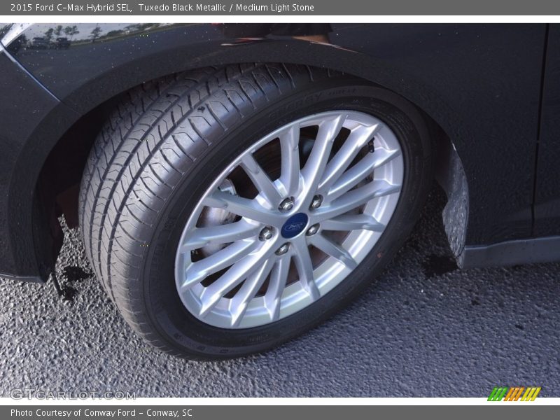 Tuxedo Black Metallic / Medium Light Stone 2015 Ford C-Max Hybrid SEL
