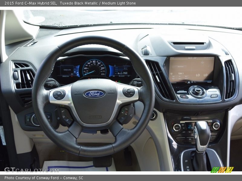 Tuxedo Black Metallic / Medium Light Stone 2015 Ford C-Max Hybrid SEL