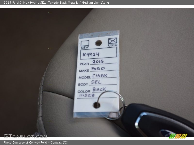Tuxedo Black Metallic / Medium Light Stone 2015 Ford C-Max Hybrid SEL