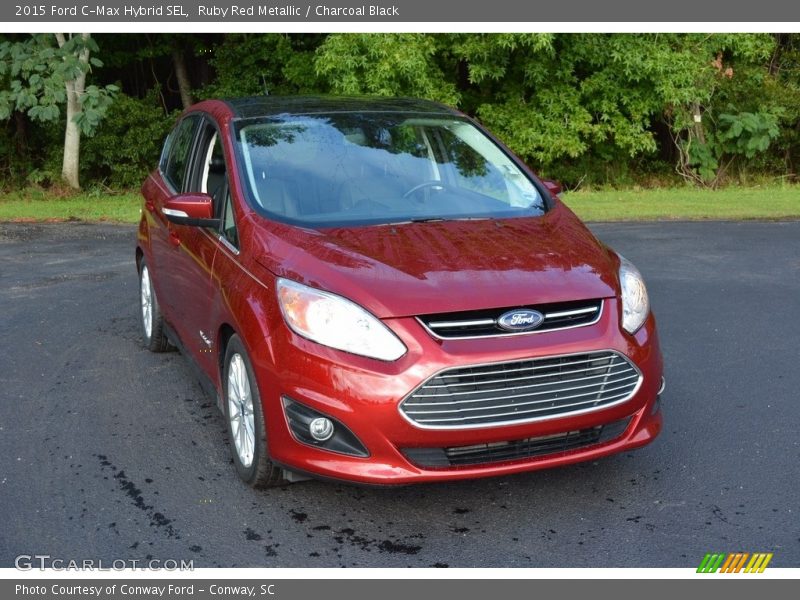Ruby Red Metallic / Charcoal Black 2015 Ford C-Max Hybrid SEL